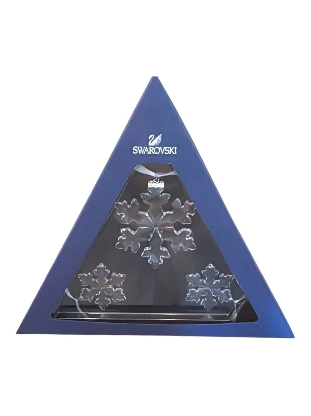 SWAROVSKI 2016 25th Anniversary 3-Piece Boxed Set Crystal Snowflake Ornaments